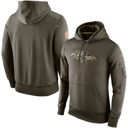 Men's Baltimore Ravens Olive Salute To Service KO Performance Hoodie