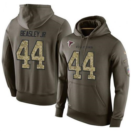 NFL Men's Atlanta Falcons #44 Vic Beasley Jr Stitched Green Olive Salute To Service KO Performance Hoodie