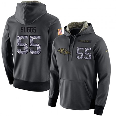NFL Men's Baltimore Ravens #55 Terrell Suggs Stitched Black Anthracite Salute to Service Player Performance Hoodie