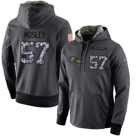 NFL Men's Baltimore Ravens #57 C.J. Mosley Stitched Black Anthracite Salute to Service Player Performance Hoodie