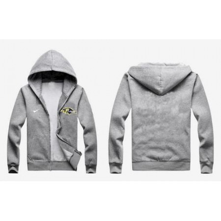Baltimore Ravens Authentic Logo Hoodie Grey
