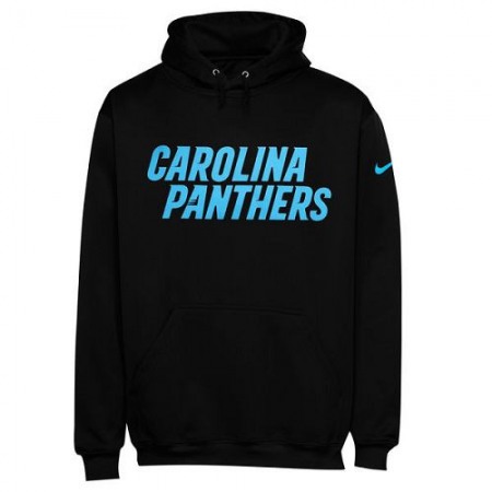 Men's Carolina Panthers Black KO Wordmark Performance Hoodie