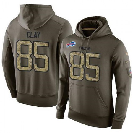 NFL Men's Buffalo Bills #85 Charles Clay Stitched Green Olive Salute To Service KO Performance Hoodie