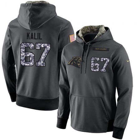 NFL Men's Carolina Panthers #67 Ryan Kalil Stitched Black Anthracite Salute to Service Player Performance Hoodie