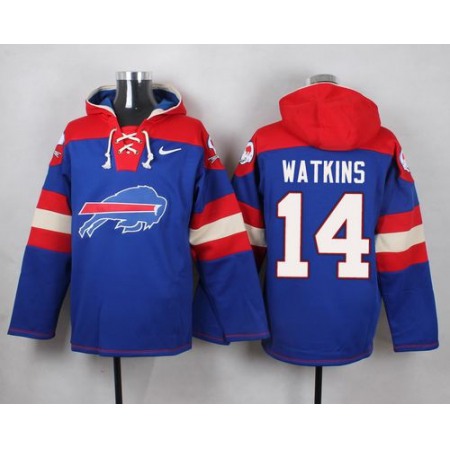 Bills #14 Sammy Watkins Royal Blue Player Pullover NFL Hoodie