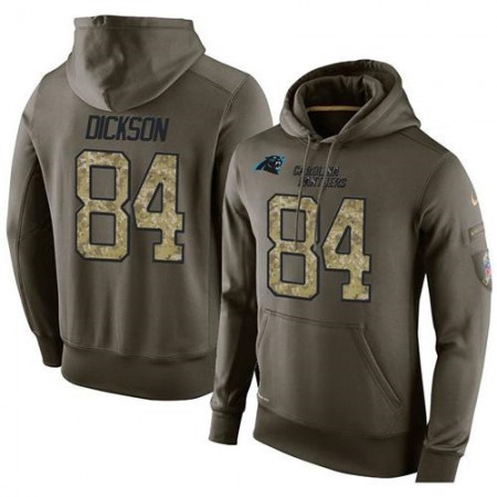 NFL Men's Carolina Panthers #84 Ed Dickson Stitched Green Olive Salute To Service KO Performance Hoodie