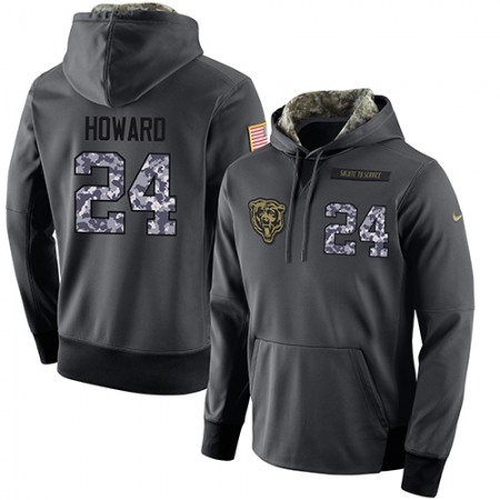 NFL Men's Chicago Bears #24 Jordan Howard Stitched Black Anthracite Salute to Service Player Performance Hoodie