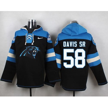 Panthers #58 Thomas Davis Sr Black Player Pullover NFL Hoodie