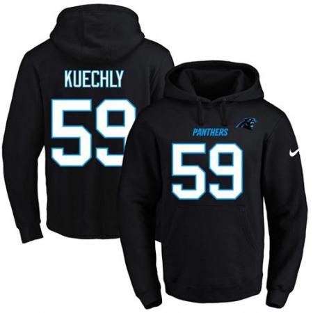 Panthers #59 Luke Kuechly Black Name & Number Pullover NFL Hoodie