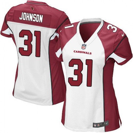 Cardinals #31 David Johnson White Women's Stitched NFL Elite Jersey
