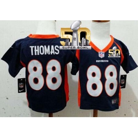 Toddler Broncos #88 Demaryius Thomas Navy Blue Alternate Super Bowl 50 Stitched NFL Elite Jersey