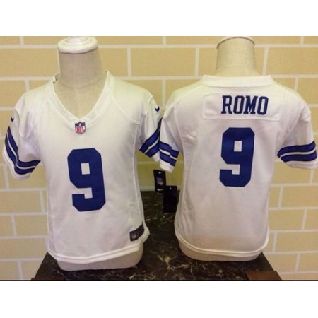 Toddler Cowboys #9 Tony Romo White Stitched NFL Elite Jersey