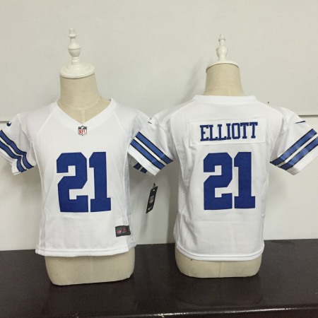Toddler Dallas Cowboys #21 Ezekiel Elliott White Stitched NFL Jersey