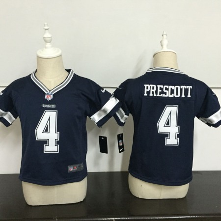 Toddler Dallas Cowboys #4 Dak Prescott Navy Blue Team Color Stitched NFL Jersey