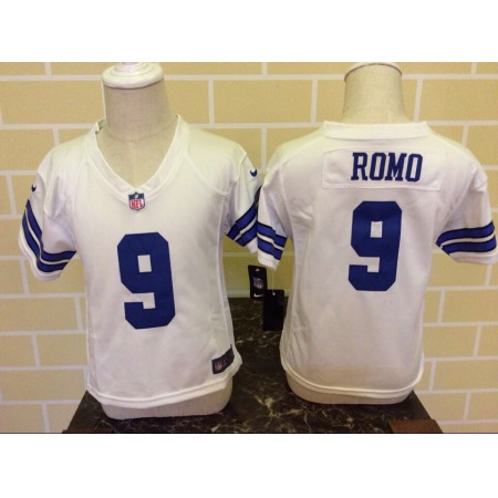 Toddler Dallas Cowboys #9 Tony Romo White Stitched NFL Jersey