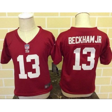 Toddler Giants #13 Odell Beckham Jr Red Alternate Stitched NFL Elite Jersey