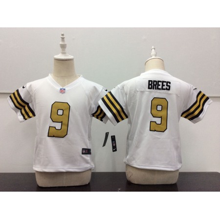 Toddler New Orleans Saints #9 Drew Brees White Stitched NFL Jersey