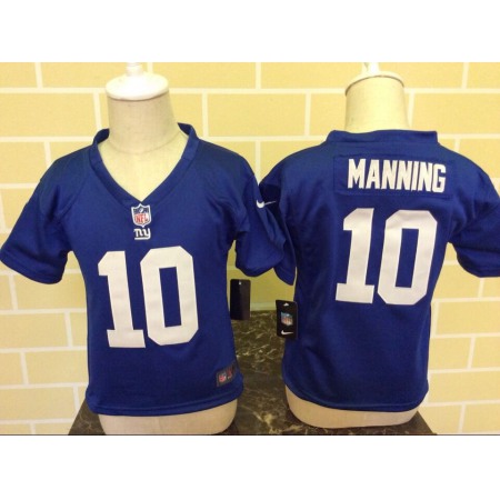 Toddler New York Giants #10 Eli Manning Blue Stitched NFL Jersey