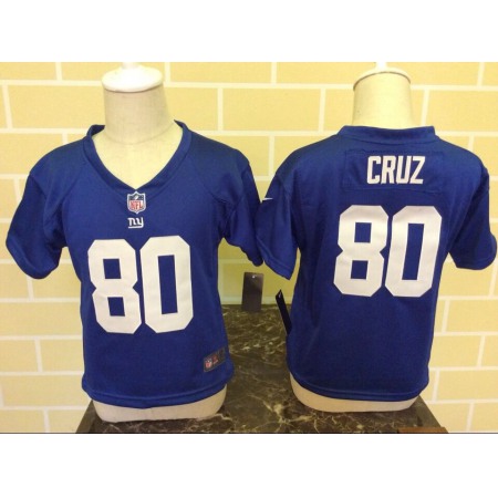 Toddler New York Giants #80 Victor Cruz Blue Stitched NFL Jersey