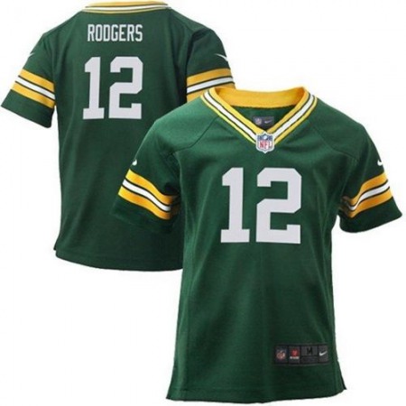 Toddler Packers #12 Aaron Rodgers Green Team Color Stitched NFL Elite Jersey