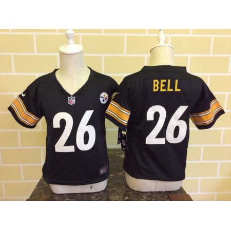 Toddler Pittsburgh Steelers #26 Le'Veon Bell Black Stitched NFL Jersey