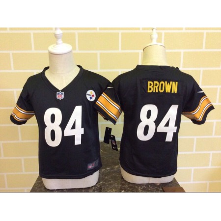 Toddler Pittsburgh Steelers #84 Antonio Brown Black Stitched NFL Jersey