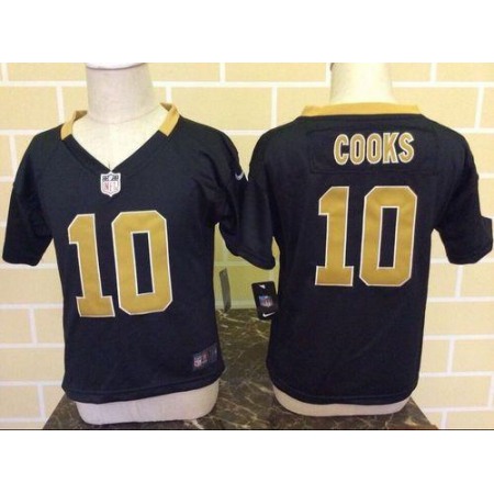 Toddler Saints #10 Brandin Cooks Black Team Color Stitched NFL Elite Jersey
