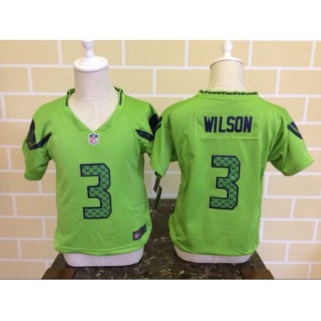 Toddler Seattle Seahawks #3 Russell Wilson Green Stitched NFL Jersey