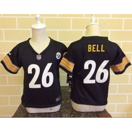 Toddler Steelers #26 Le'Veon Bell Black Team Color Stitched NFL Elite Jersey