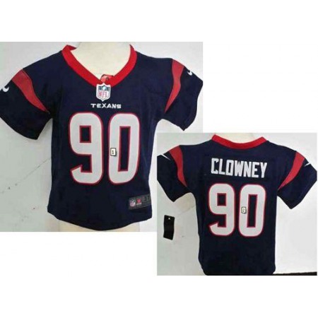 Toddler Texans #90 Jadeveon Clowney Navy Blue Team Color Stitched NFL Elite Jersey