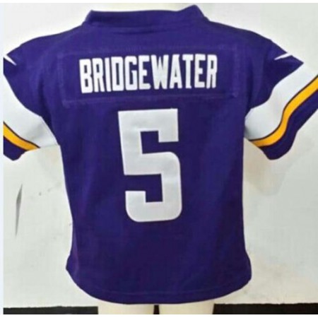 Toddler Vikings #5 Teddy Bridgewater Purple Team Color Stitched NFL Elite Jersey
