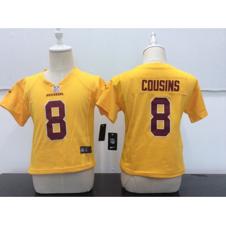 Toddler Washington Redskins #8 Kirk Cousins Gold Stitched NFL Jersey