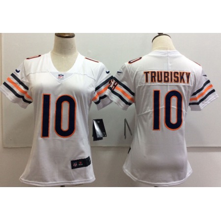Women's Chicago Bears #10 Trubisky White Untouchable Limited Stitched NFL Jersey