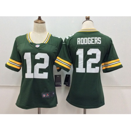 Women's Green Bay Packers #12 Rodgers Green Limited Stitched NFL Jersey