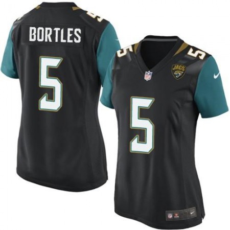 Jaguars #5 Blake Bortles Black Alternate Women's Stitched NFL Elite Jersey