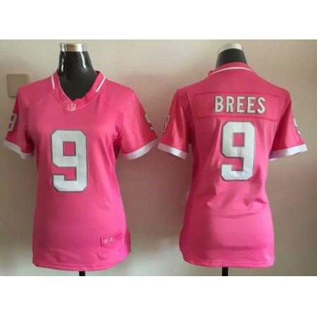 Saints #9 Drew Brees Pink Women's Stitched NFL Elite Bubble Gum Jersey