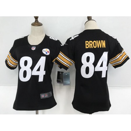 Women's Pittsburgh Steelers #84 Antonio Brown Black Team Color Stitched NFL Vapor Untouchable Limited Jersey