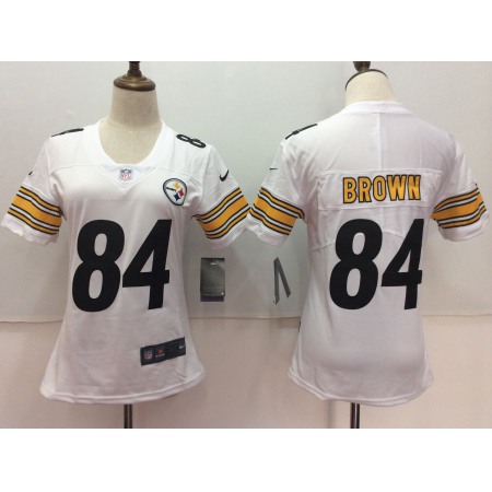 Women's Pittsburgh Steelers #84 Antonio Brown White Untouchable Limited Stitched NFL Jersey
