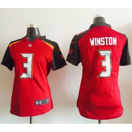 Buccaneers #3 Jameis Winston Red Team Color Women's Stitched NFL New Elite Jersey