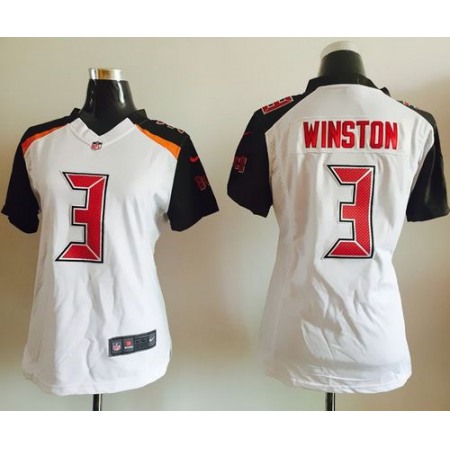 Buccaneers #3 Jameis Winston White Women's Stitched NFL New Elite Jersey
