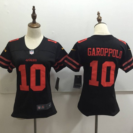 Women's San Francisco 49ers #10 Jimmy Garoppolo Black Untouchable Limited Stitched NFL Jersey