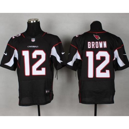Cardinals #12 John Brown Black Alternate Men's Stitched NFL Elite Jersey