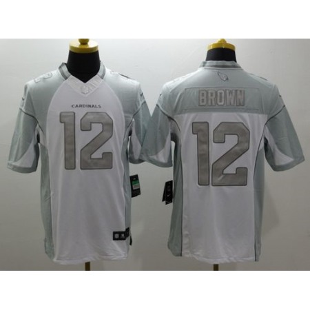 Cardinals #12 John Brown White Men's Stitched NFL Limited Platinum Jersey