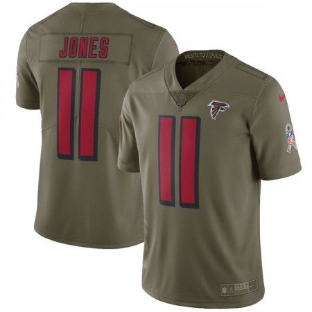 Men's Atlanta Falcons #11 Julio Jones Olive Salute To Service Limited Stitched NFL Jersey