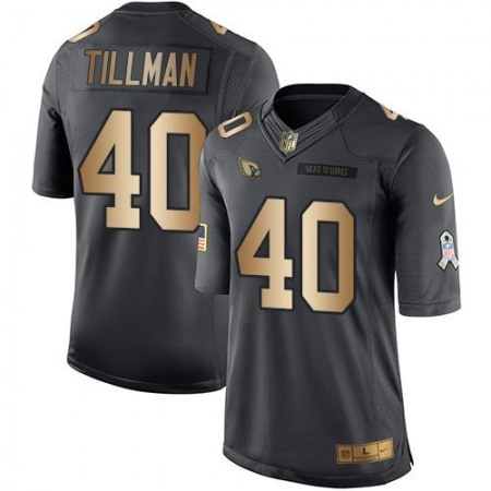 Cardinals #40 Pat Tillman Black Men's Stitched NFL Limited Gold Salute To Service Jersey