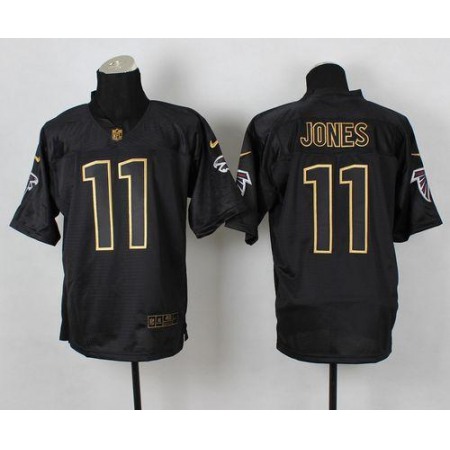 Falcons #11 Julio Jones Black Gold No. Fashion Men's Stitched NFL Elite Jersey