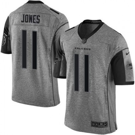 Falcons #11 Julio Jones Gray Men's Stitched NFL Limited Gridiron Gray Jersey