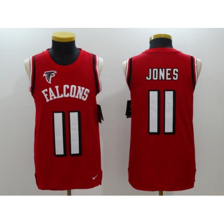 Men's Atlanta Falcons #11 Julio Jones Red Team Color Stitched NFL Limited Tank Top Jersey