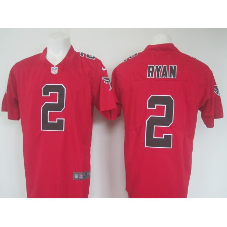 Men's Atlanta Falcons #2 Matt Ryan Red Limited Rush Stitched NFL Jersey