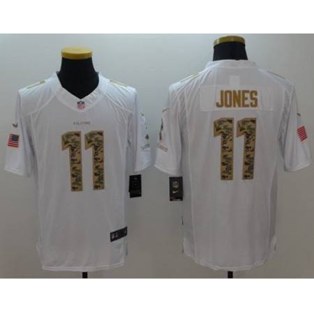 Falcons #11 Julio Jones White Men's Stitched NFL Limited Salute to Service Jersey